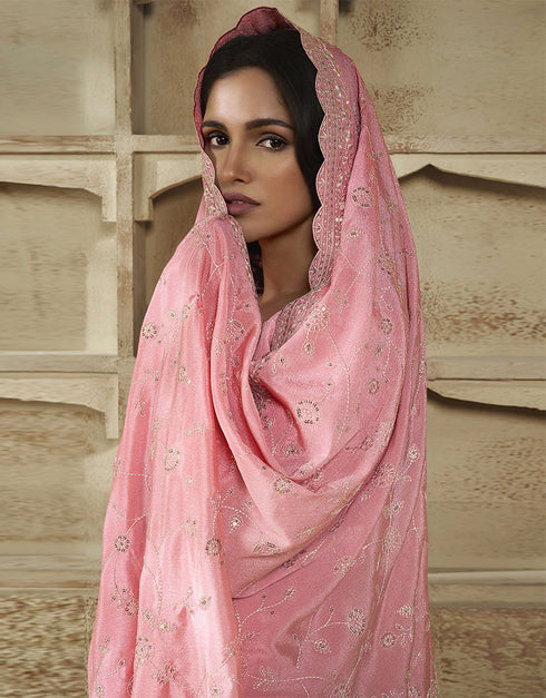 trendy pink chinon designer function wear heavy salwar suit collection with pink santoon rt8996-185166 Back View