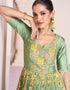 elegant green georgette embroidered georgette anarkali salwar suit with green santoon rt8997-185167 Close-up View