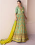 elegant green georgette embroidered georgette anarkali salwar suit with green santoon rt8997-185167 Front View