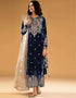 modern blue velvet embroidered velvet heavy salwar suit with blue velvet rt8999-185174 Front View
