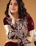contemporary maroon velvet embroidered velvet heavy salwar suit with maroon velvet rt8999-185177 Close-up View