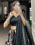 modern black tussar silk traditional wear women's heavy lehenga choli collection with black tussar silk rt9000-185179 Front View