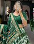 sophisticated green tussar silk traditional wear women's heavy lehenga choli collection with green tussar silk rt9000-185180 Front View