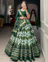 sophisticated green tussar silk traditional wear women's heavy lehenga choli collection with green tussar silk rt9000-185180 Front View
