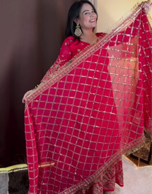 stylish pink georgette designer wear elementary readymade suit collection with pink rayon cotton rt9004-185187 Close-up View