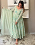modern sea green heavy faux georgette designer wear elementary readymade suit collection with sea green cotton rt9012-185247 Back View