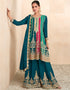 modern morpich chinon embroidered chinon heavy sharara suit with morpich chinon rt9015-185255 Front View