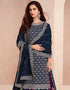 contemporary blue chinon embroidered chinon heavy gharara suit with multi colour chinon rt9017-185262 Close-up View