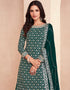 classy green chinon embroidered chinon heavy gharara suit with multi colour chinon rt9017-185263 Close-up View