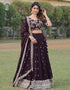 stylish coffee faux blooming georgette traditional wear women's heavy lehenga choli collection with coffee faux blooming georgette rt9028-185350 Close-up View