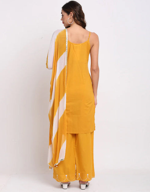 stylish yellow pure cambric cotton trendy fashioner readymade suit collection with yellow pure cotton rt9029-185352 Side View