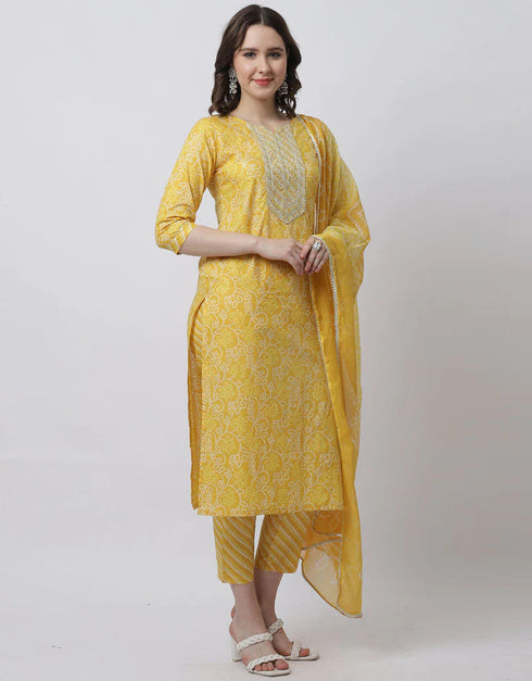 elegant mustard pure cambric cotton trendy fashioner readymade suit collection with mustard pure cambric cotton rt9030-185355 Close-up View