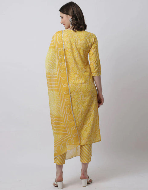 elegant mustard pure cambric cotton trendy fashioner readymade suit collection with mustard pure cambric cotton rt9030-185355 Side View