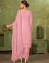 classy pink georgette trendy fashioner pakistani trouser salwar suit collection with pink santoon rt9034-185372 Front View