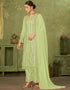 trendy green georgette trendy fashioner pakistani trouser salwar suit collection with green santoon rt9034-185375 Close-up View