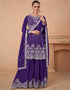 chic purple premium chinon silk designer party wear georgette salwar suit collection with purple premium chinon silk rt9038-185394 Front View