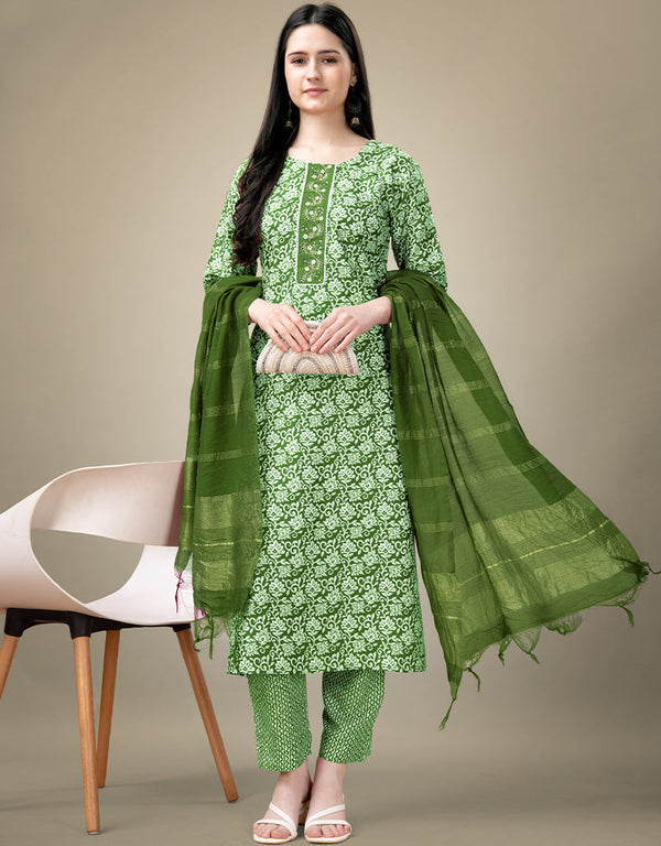 sophisticated green rayon trendy fashioner readymade suit collection with green rayon rt9041-185404 Front View