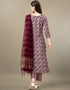 contemporary maroon rayon trendy fashioner readymade suit collection with maroon rayon rt9041-185406 Back View
