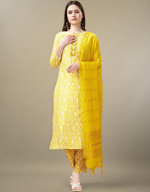 trendy yellow rayon trendy fashioner readymade suit collection with yellow rayon rt9042-185409 Front View
