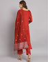 glamorous maroon cotton silk trendy fashioner readymade suit collection with maroon cotton silk rt9055-185476 Back View