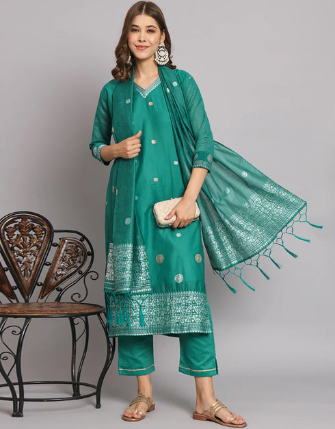 stylish rama cotton silk trendy fashioner readymade suit collection with rama cotton silk rt9055-185479 Front View
