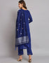 chic royal blue cotton silk trendy fashioner readymade suit collection with royal blue cotton silk rt9055-185480 Back View