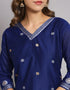 chic royal blue cotton silk trendy fashioner readymade suit collection with royal blue cotton silk rt9055-185480 Side View