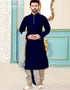Navy Blue Kurta Dhupion Silk Dhoti