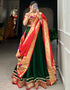classy dark green silk traditional wear women's heavy lehenga choli collection with multi silk rt9066-185525 Front View