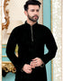 Black Kurta Dhupion Silk Dhoti Closure View