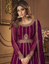 Purple Blooming Georgette Suit Lehenga Closure View