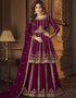 Purple Blooming Georgette Suit Lehenga