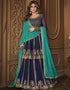 Navy Blue Blooming Georgette Suit Lehenga