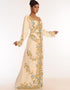 Muslim Off White Georgette Hand Embroidery Party Wear Kaftan