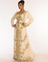 Muslim Off White Georgette Hand Embroidery Party Wear Kaftan