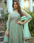 Heavy Butterfly Net Sea Green Salwar Kameez Suit Anarkali Bottom Closure View