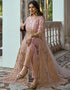 Heavy Butterfly Net Dusty Pink Salwar Kameez Suit Anarkali Bottom Closure View