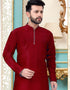 Maroon Kurta Dhupion Silk Dhoti Closure View