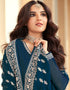 Ocean Blue Georgette Anarkali Salwar Suit Back View