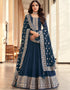Ocean Blue Georgette Anarkali Salwar Suit
