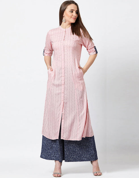 Pink Viscos Rayon Straight Palazzo