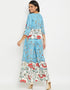 Sky Polyester Dress Palazzo Closure View