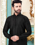 Black Kurta Dhupion Silk Dhoti Closure View