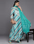 Teal Chanderi Cotton Suit Sharara
