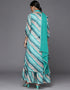 Teal Chanderi Cotton Suit Sharara Closure View