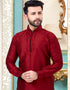 Maroon Kurta Dhupion Silk Dhoti Closure View