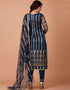 Blue Butterfly Net Pant Suit Salwar Kameez