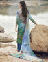 Ocean Blue Siya Crepe Digital Print Suit Palazzo Closure View