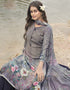 Grey Siya Crepe Digital Print Suit Palazzo Closure View