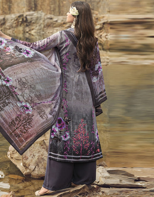 Light Purple Siya Crepe Digital Print Suit Palazzo Closure View